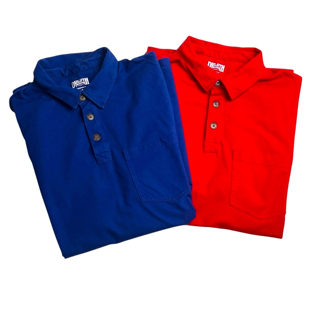 Duluth Trading Co set‎ of 2 Men’s Longtail T Short Sleeve Polo shirts in Medium